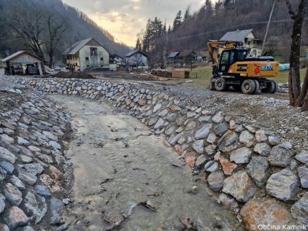 Sanacijska obnova vodotokov in hudournikov po poplavah na Krivčevem (5)
